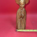 Vintage Madonna Figurine Wood Carved Saint Mary 9 Inch Religious Figure Art