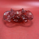 Art Folded Glass Red & Gold Aventurine Flecked Bowl Candy Trinket