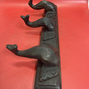 Hand Carved Wood Elephant Coat Hat Wall Hanging Rack