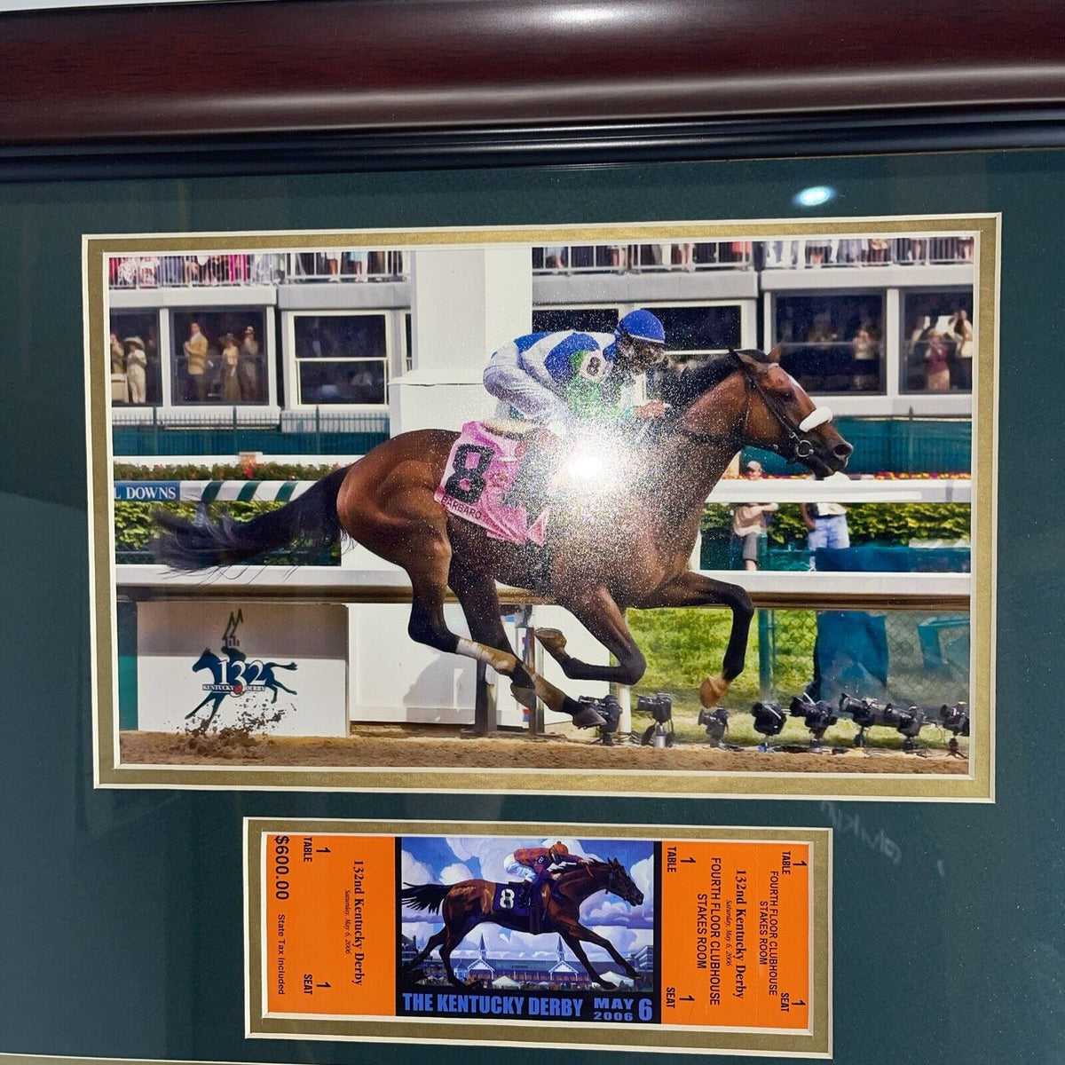 a collection of memorabilia commemorating Barbaro  2006 Kentucky Derby victory