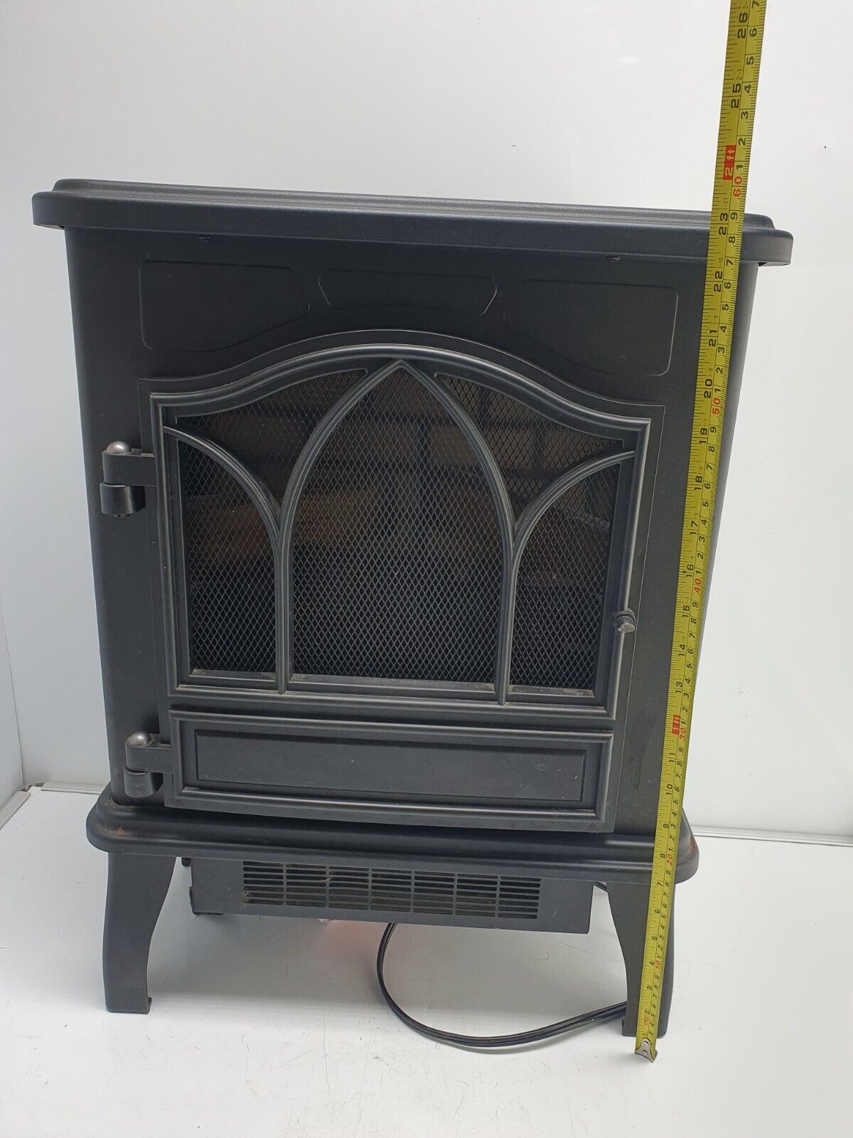 Mainstays Space Heater Faux Fireplace Electric Plug In 23”× 17”×9”/Black