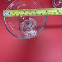 Vintage Etched Clear Glass Footed Tumblers Stemware Set 5