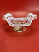 Antique White Opal Glass Footed Bowl