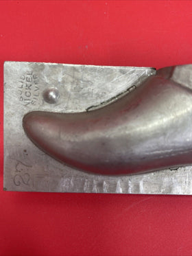 B-M Chocolate Solid Nickel Silver Dutch Shoe #27 Candy Mold Vintage