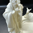 Vtg Holiday Jade Porcelain Nativity Pillar Candle Holder #17974/ Used