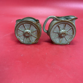 Frankoma pottery wagon wheel creamer & Toothpick Holder MCM Vintage Desert Sand 