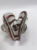 MURANO GLASS GEODE FREEFORM SMOKE AND CLEAR BOWl