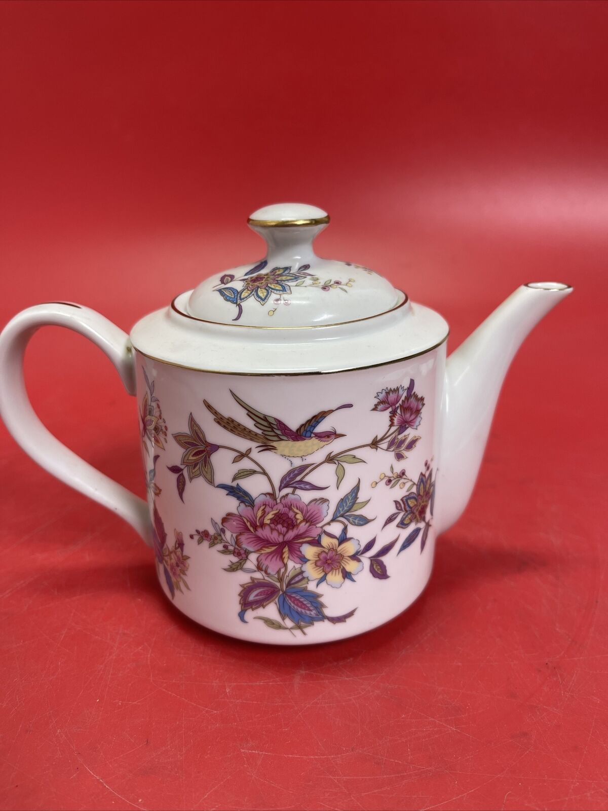 Beautiful Takahashi Japanese Porcelain Birds Floral  Teapot Tea Pot MCM