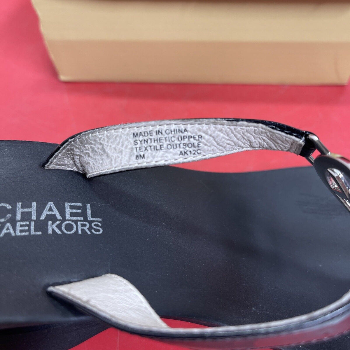 Michael Kors Black Patent Leather 3” Wedge Sandals Size 8