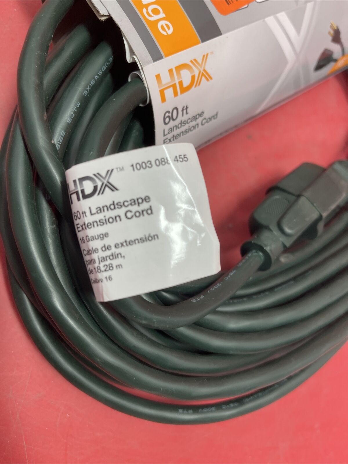 HDX 60 ft. 16/3 SJTW Green Extension Cord