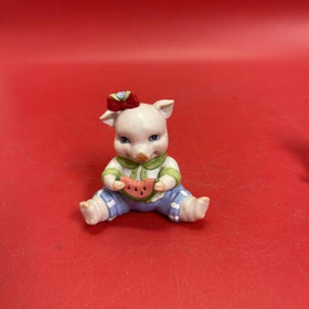 BC Bronson 1994 Collectible Figurine Baby Pig Eating Watermelon 2.5” Set 3