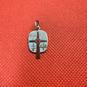 Vintage Sterling Silver Cross IC XC Nice Bible Light Blue Enamel