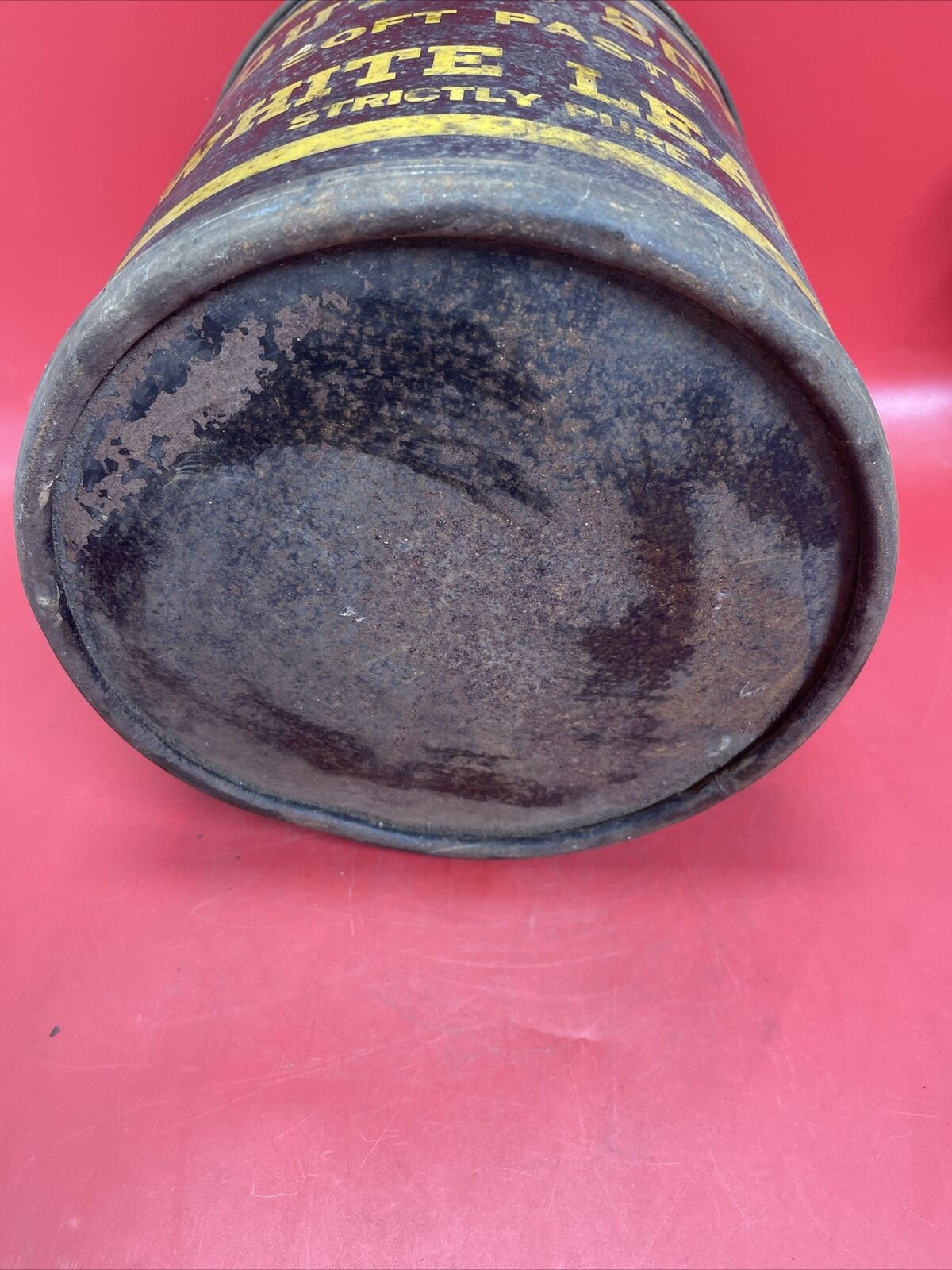 RARE Vintage Circa 1940s Dutch Boy White Lead Soft Paste Lidded Pail 100LB