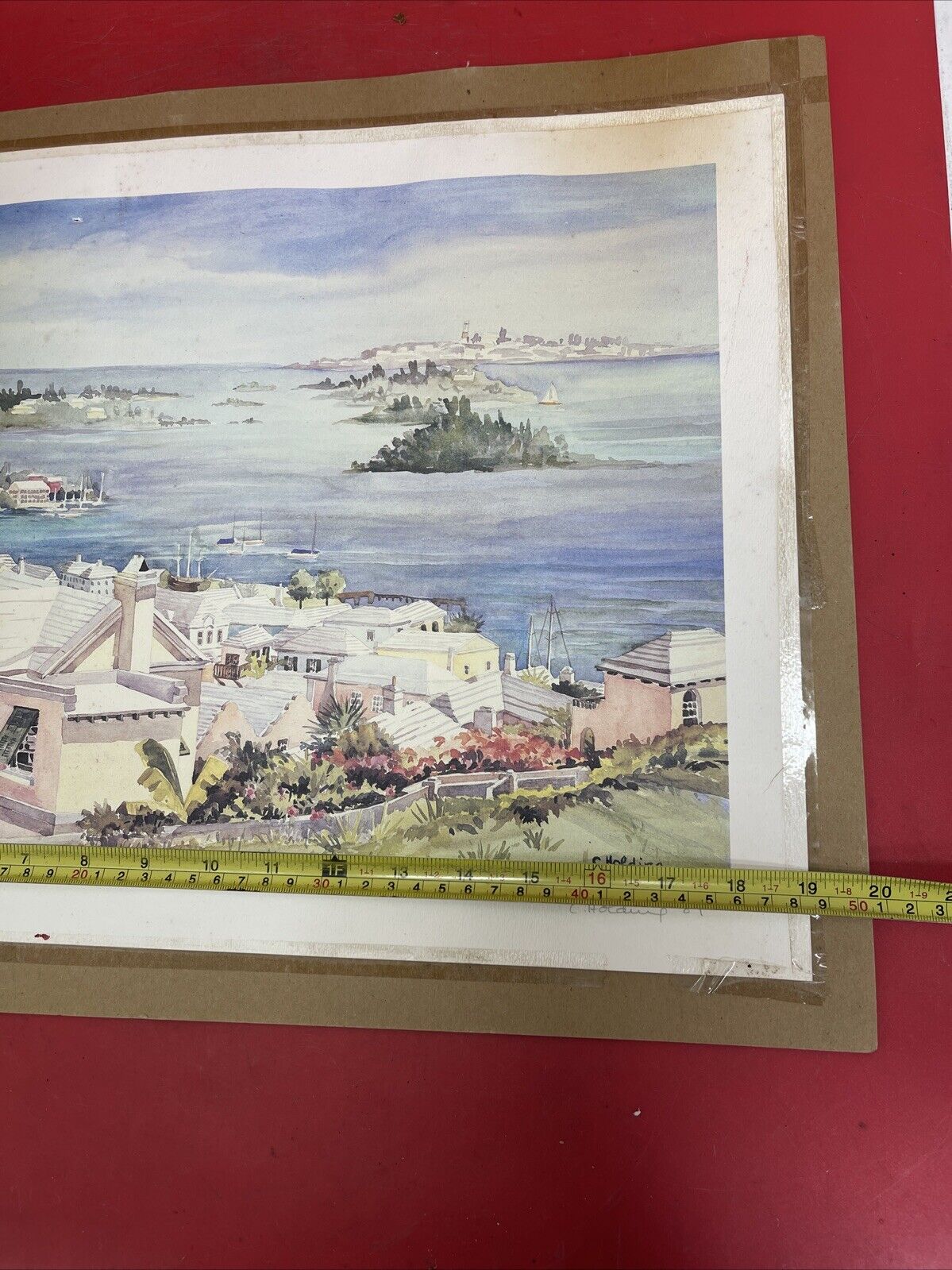 Carole Holding "St George's Bermuda" Color Lithograph- Signed 18”x14”