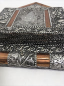 Hammered Metal Hanging Key Case w/ Elephant God Ganesh