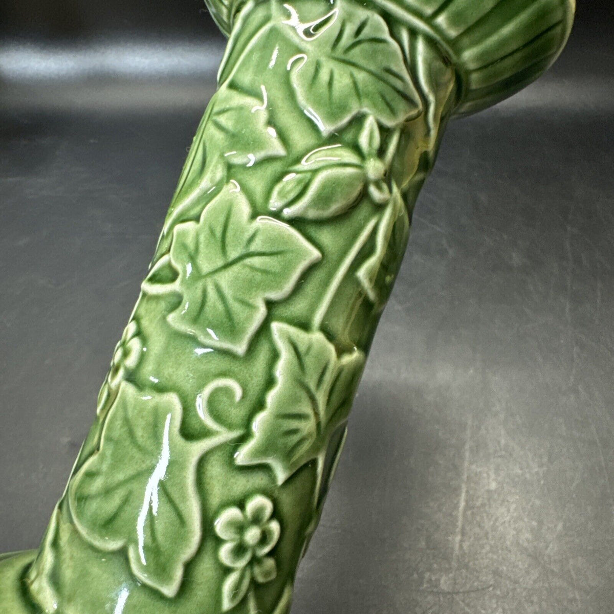 Lenox Summer Terrace Green Ivy Majolica Candlestick Holder/ Lot 2