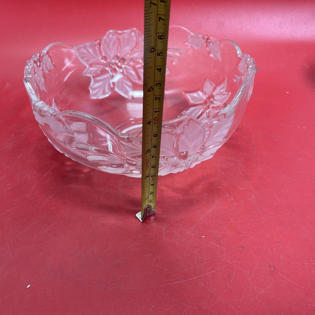 Mikasa crystal footed Bowl 6-inch snowflake & Serving Bowl 8 3/4”