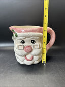 Vintage Christmas Ceramic Santa Claus Head Pitcher World Bazaar With Box