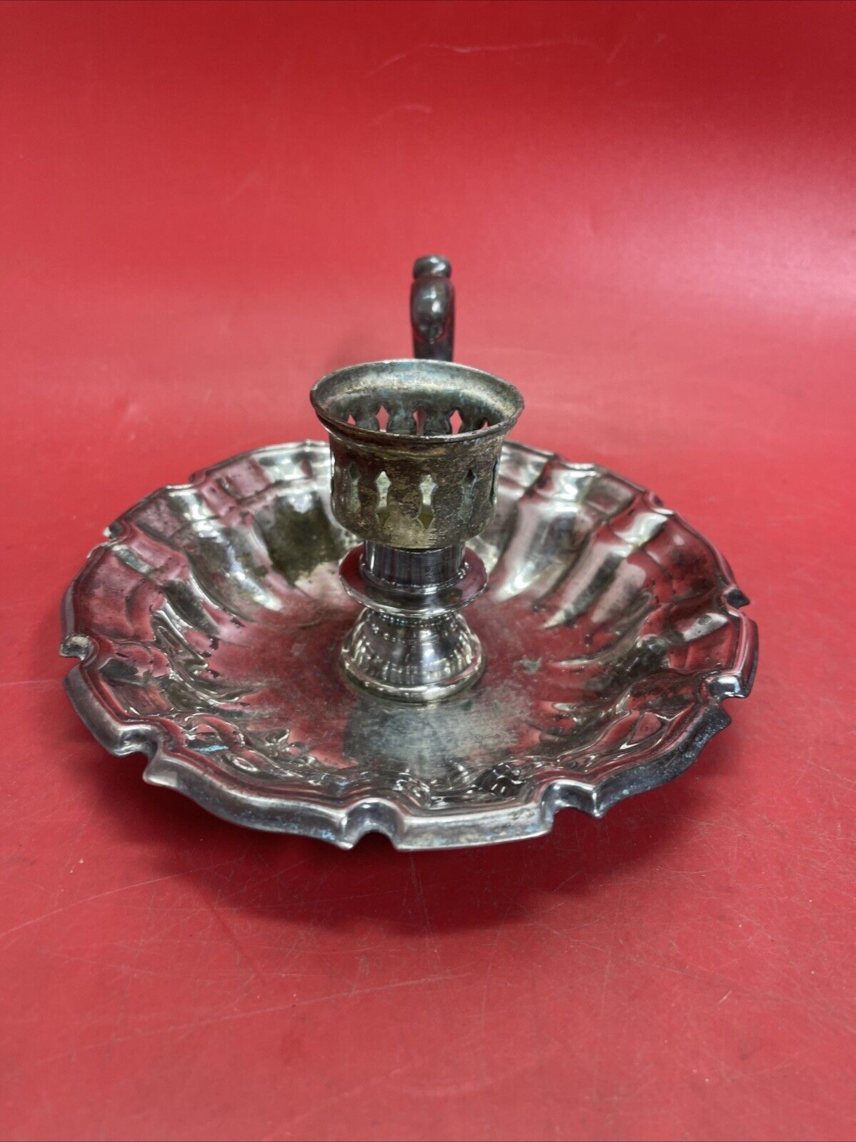Towle CANDLE HOLDER, Silver Plate, Unpolished, 7”
