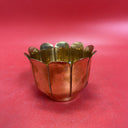 Vintage Solid Brass Round Planters Set 3pc Different Designs