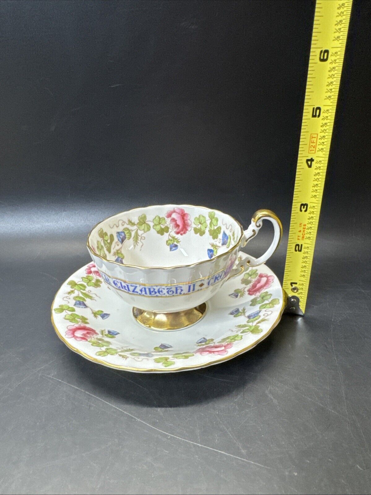 Aynsley Queen Elizabeth II 1953 Coronation Teacup and Saucer  - England
