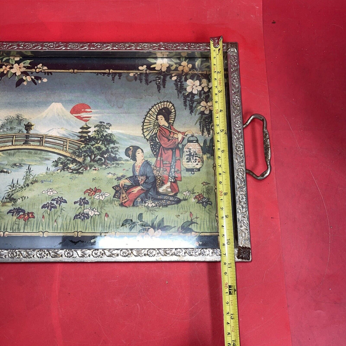 Vintage Asian Motif  Serving Tray