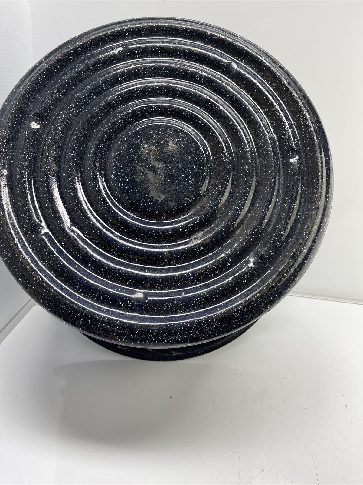 Cookware Vintage Canning Stock Pot Black Speckled XL w/ Wire Rack *