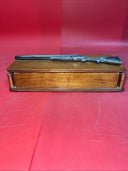 Vintage Folk Art Wood Box With Rifle & Ammo wood