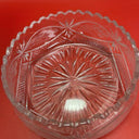 Vintage Crystal Sawtooth Edge Fan Serving Bowl