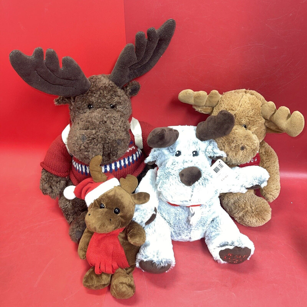 Vintage Reindeer Christmas Plush Lot 4