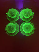 Anchor Hocking Depression Glass Cameo Ballerina Green Uranium Tea Cup & Saucer