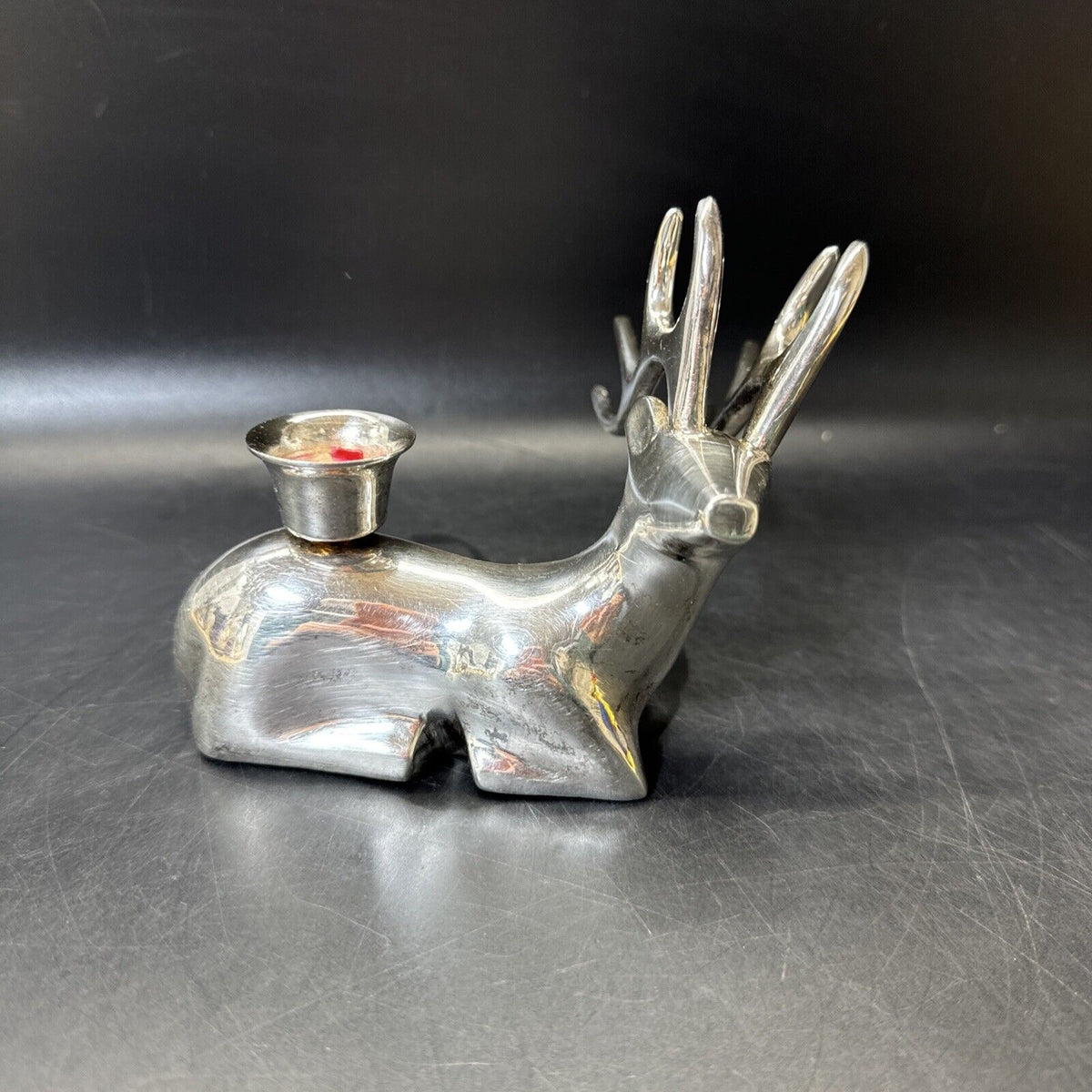 Vintage Metal Deer Candle Holder