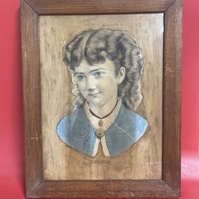 Antique CURRIER & IVES Hand Colored Lithograph "Jennie", NY, Framed