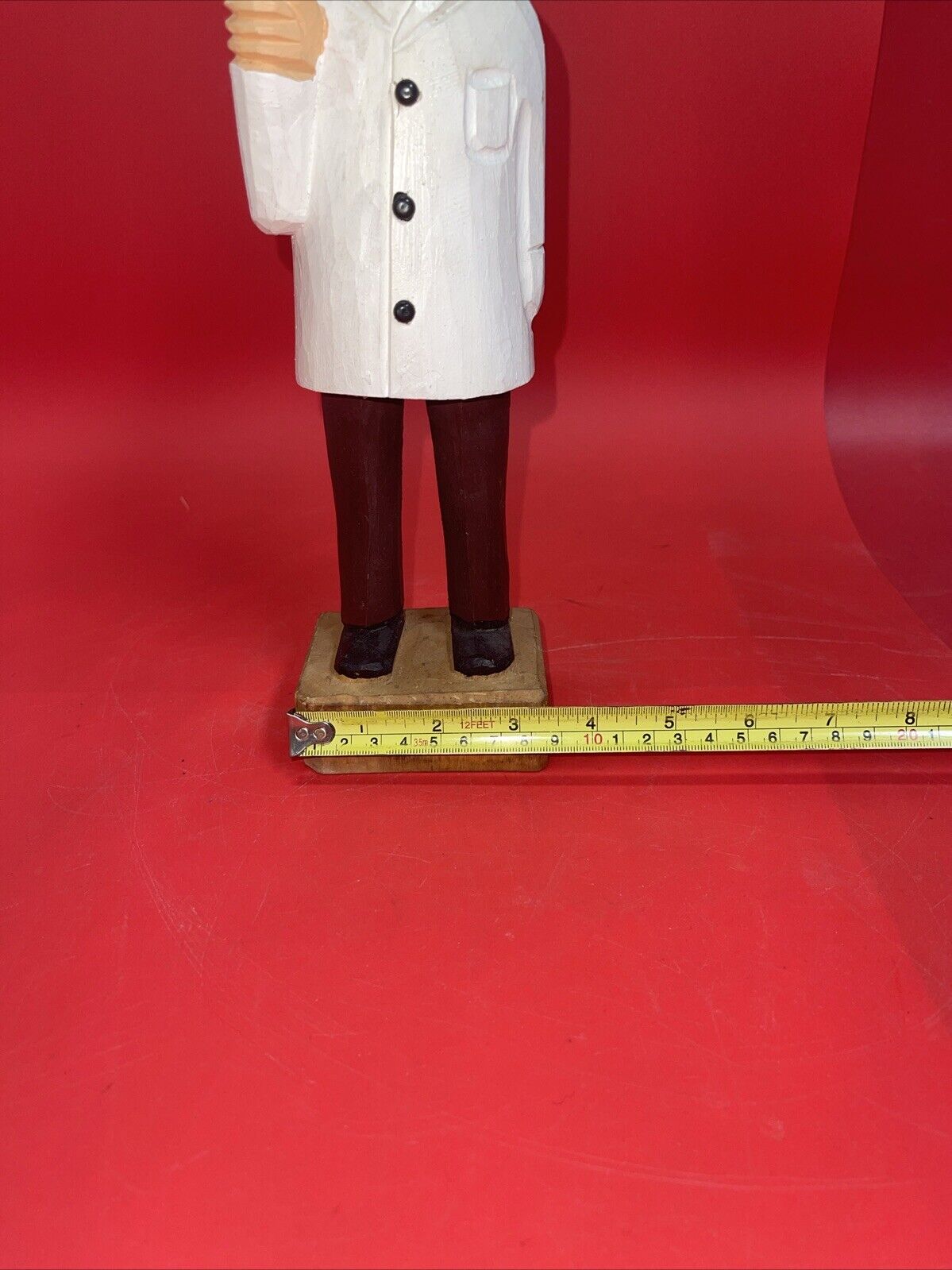 Handmade Wooden Figurine Doctor Dentist Scientist Folk Art 12"