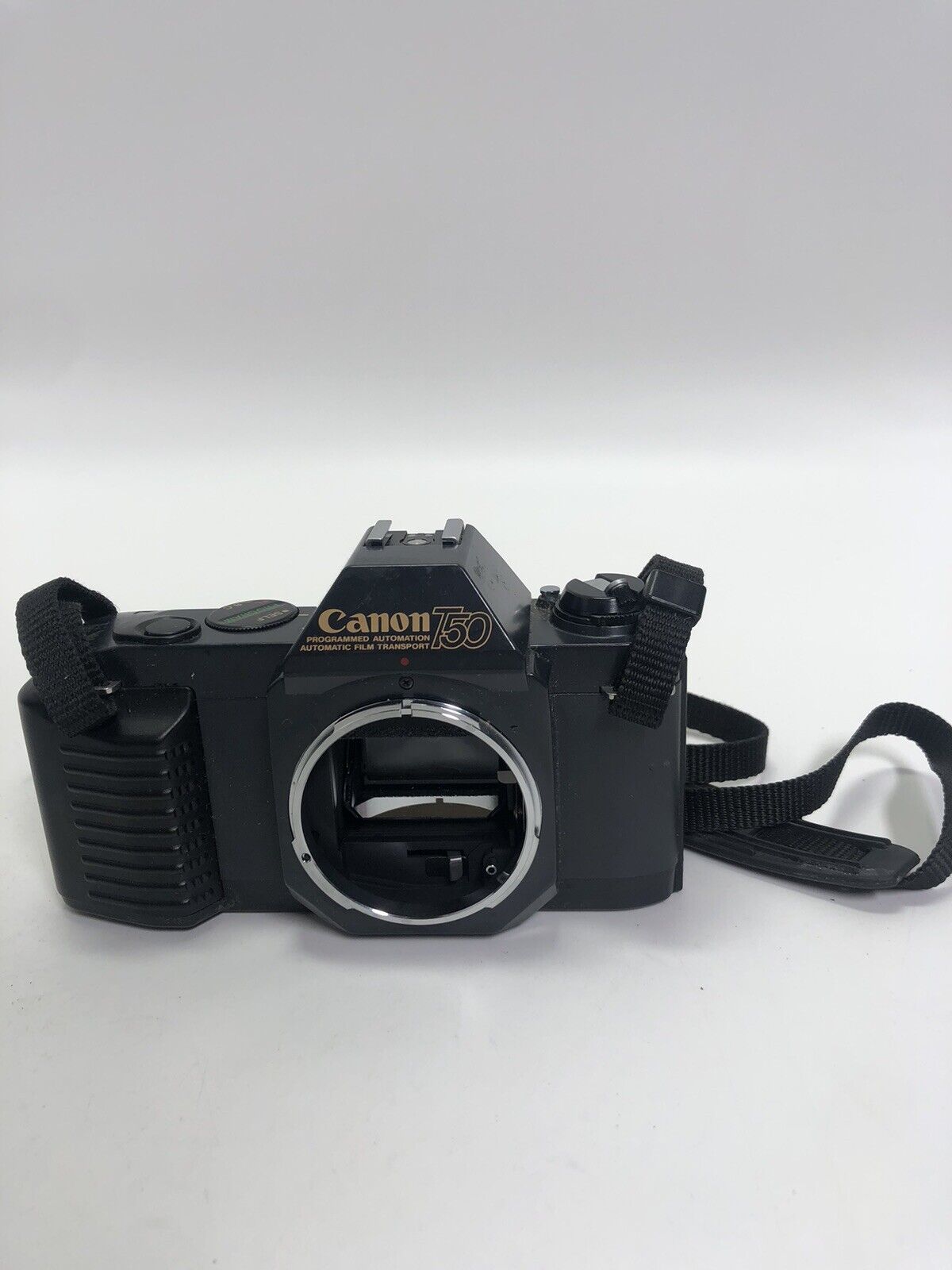 Canon T50 35mm SLR Film Camera w/ 28mm Lens & Strap untested