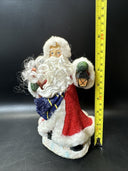 Vintage Santa Claus Victorian With Toys And Lamp 8” Tall