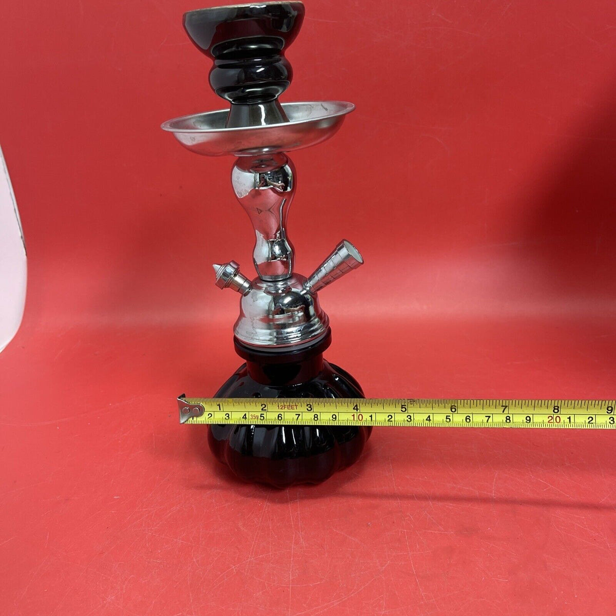 Hookah Hasish Tobacco Water Bong Pipe Vintage Purple/Black Case