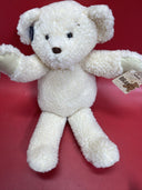 VINTAGE 86 APPLAUSE Bravo Series "Waffles" TEDDY BEAR Cream White With Bow Lot 2