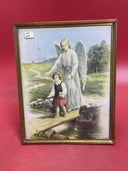 Vintage Religious Guardian Angel Frame Stand