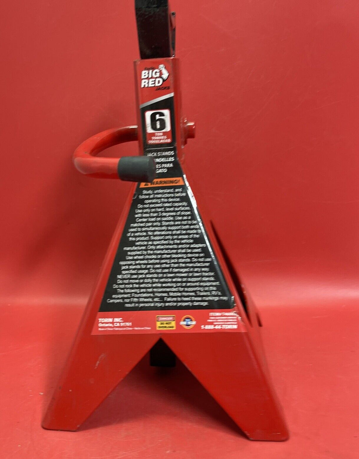 BIG RED T46202 Torin Steel Jack Stands: 6 Ton (12,000 lb) Capacity, Red, 2pc