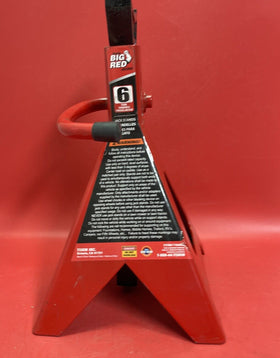 BIG RED T46202 Torin Steel Jack Stands: 6 Ton (12,000 lb) Capacity, Red, 2pc