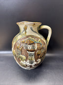 Vintage Original Japanese Pottery Pitcher 9.5” Tall