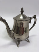 Antique Silverplate Coffee/Tea Pot Footed Hinged Lid - Pretty