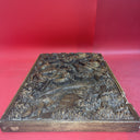 Antique Spanish Walnut Wardrobe Door with Hunting Motif 19”x12”