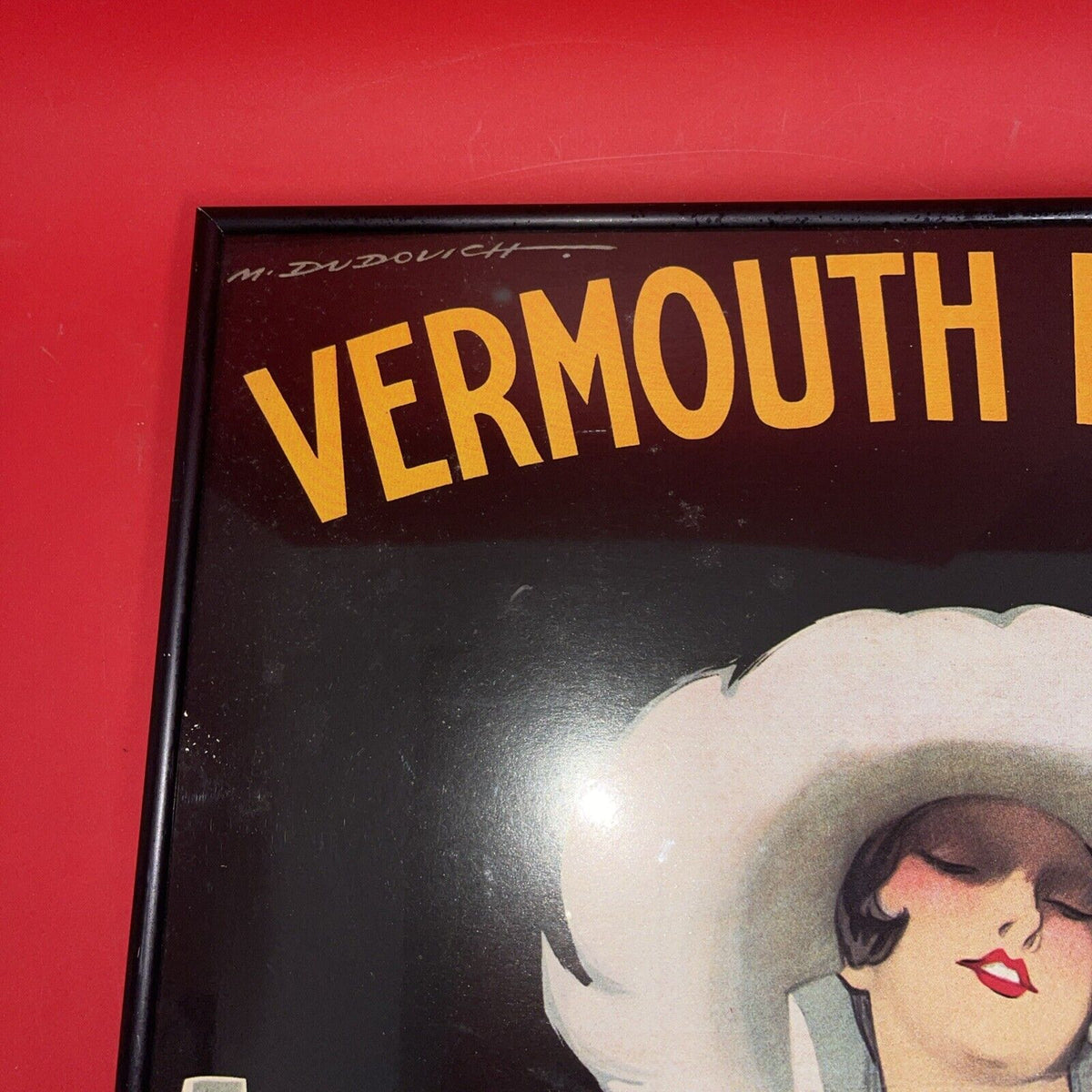 Vintage Framed Poster Vermouth Martini & Rossi Bianco Torino About 25x18in