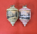 Thomas Kinkade Heirloom Glass Christmas Ornaments Bradford Edition COA/ Lot Of 2