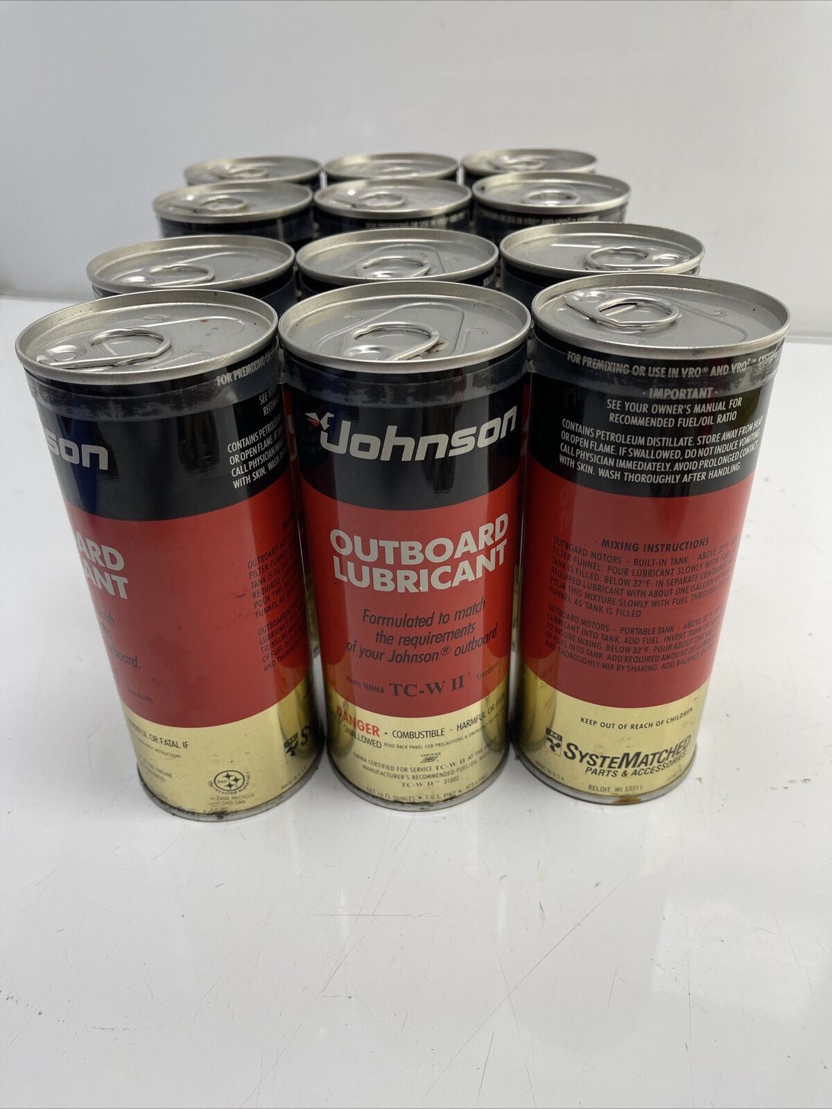 Vintage Johnson Outboard Lubricant TC-W II 16 oz. Set 2*6pieses*