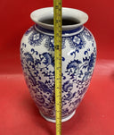 Chinese Asian Blue & White Porcelain Vase Flower Designs