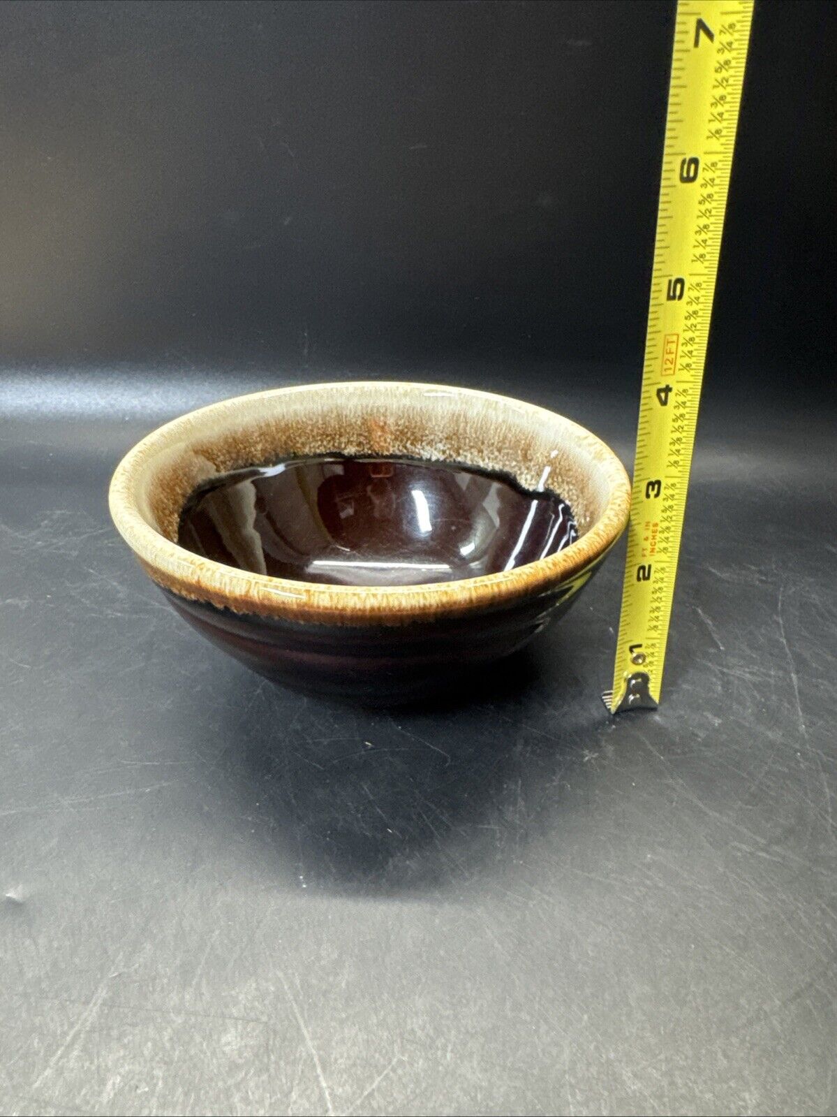 Brown Drip Mixing Bowls Marked USA Set Of 3