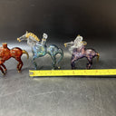 Vintage Hand Blown Glass Horse Perfume Bottles/ Lot Of 3